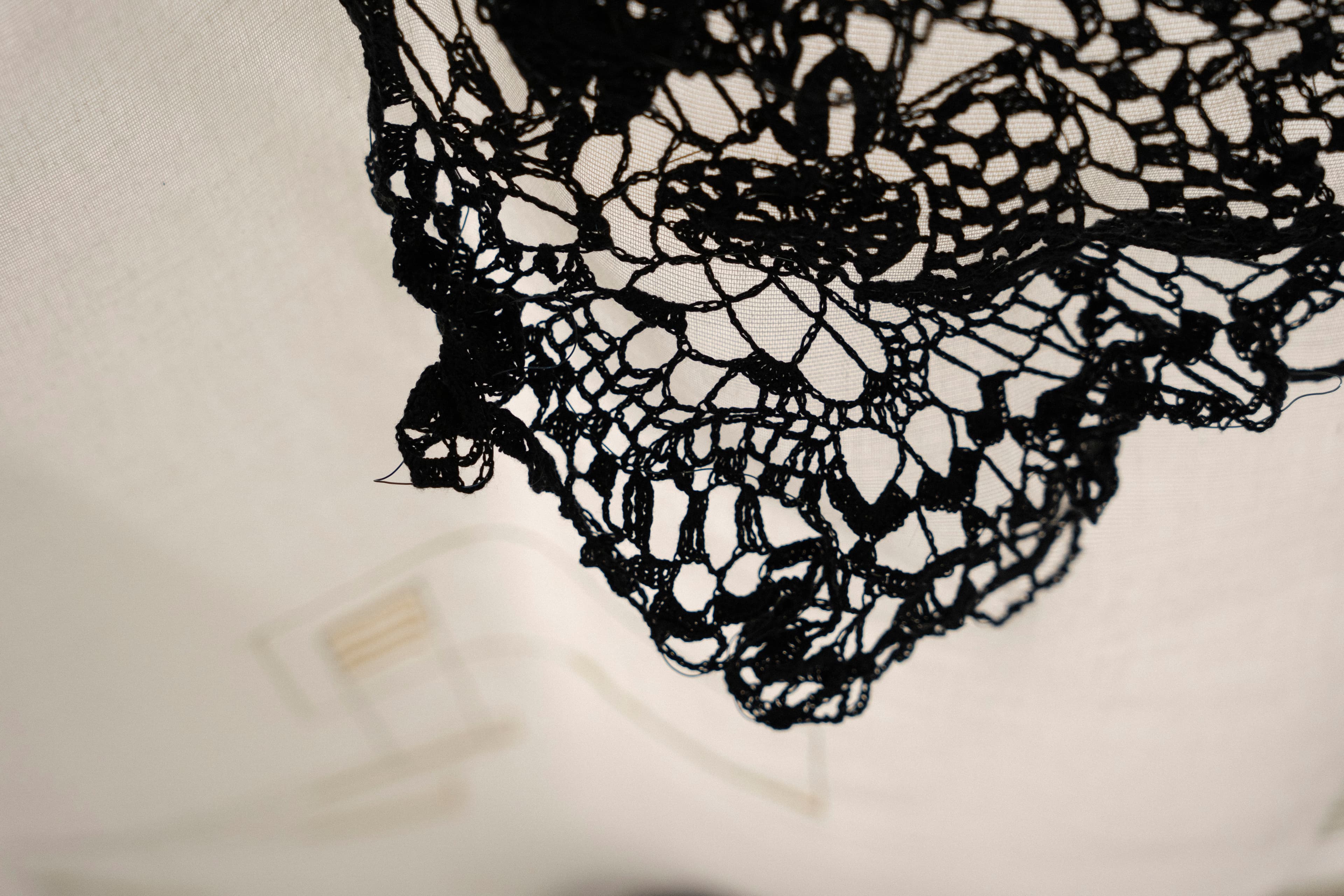 Crochet detail in black cotton