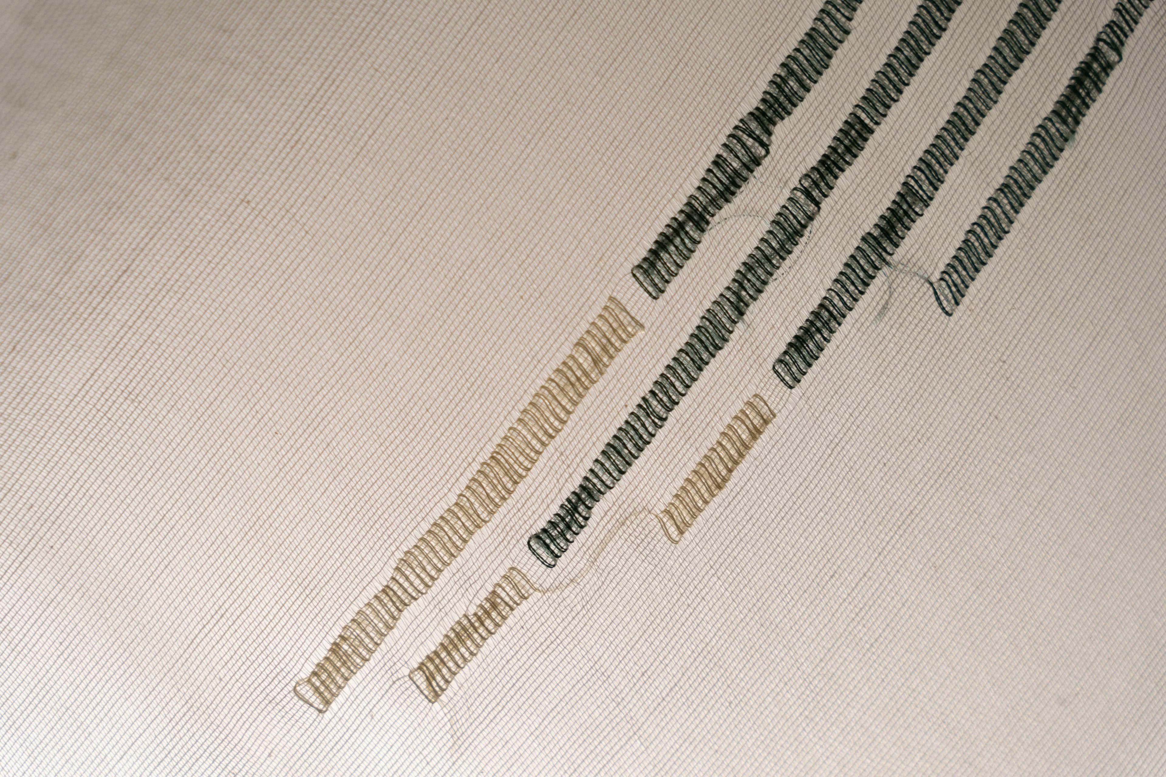 Yellow and green embroidery detail